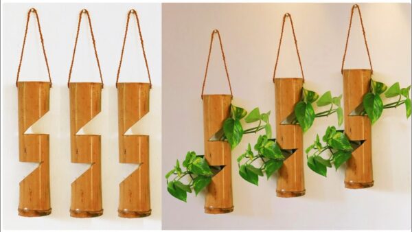 Bamboo Hanging Plant Holder