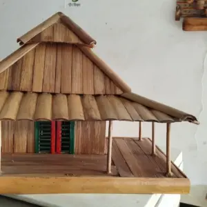Handmade Bamboo Model House for Rustic Home Decor