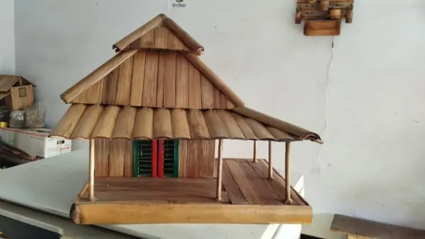 Handmade Bamboo Model House for Rustic Home Decor